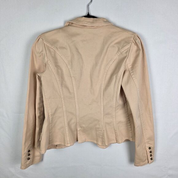 Ralph Lauren Womens Peach Demin Jacket Size Small Nautical Military Fitted - Picture 2 of 6